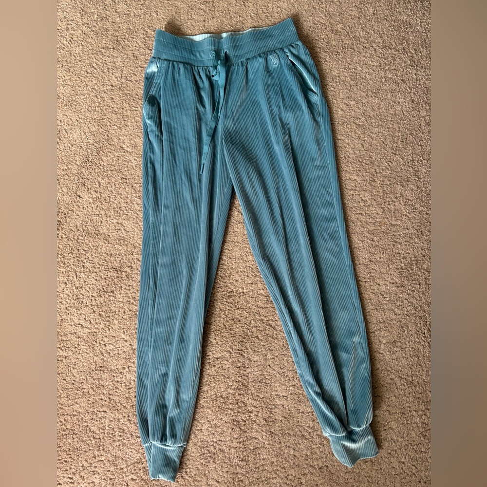Victorias Secret Womens Pants Teal XS Joggers On Point Velour Polyester